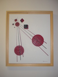 CERCLES, LIGNES ET CUBES EN MOUVEMENT AST 55x46cm