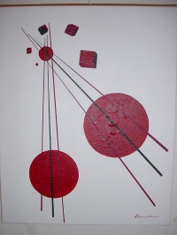 CERCLES, LIGNES ET CUBES EN ROTATION AST 39x49cm