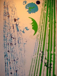 COMPOSITION EN BLEU ET VERT (trilogie) AST 100x65cm