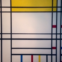 COMPOSITION NEOPLASTIQUE (1) Trilogie Hommage a P Mondrian Acrylique sur toile 80 x 80 cm