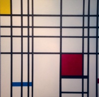 COMPOSITION NEOPLASTIQUE (2) Trilogie Hommage a P Mondrian Acrylique sur toile 80 x 80 cm